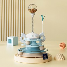 DING DONG PET 寵物Solar嗅聞軌道球玩具, 藍色, 1個