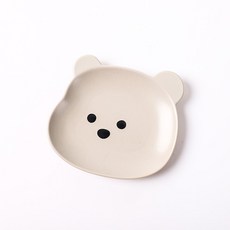 카르노코리아 반려동물 곰돌이 세라믹 식기 M, 화이트, 1개