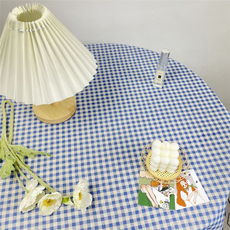픽앤홈 고급 식탁보, 블루 체크, 1개, 60 x 90 cm
