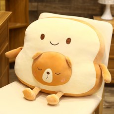 吐司造型枕頭毛毯靠墊, 熊