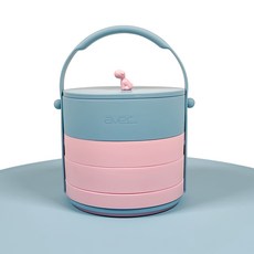 아베크 반려동물 파인 다이닝 실리콘 식기 세트, 1세트, 핑크블루