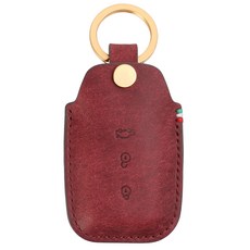 MORUN 皮革智能鑰匙殼 起亞 013 The New Morning/All New Morning/Morning Urban/New Ray 外相同形狀 3按鈕, 珊瑚紅, 單一商品