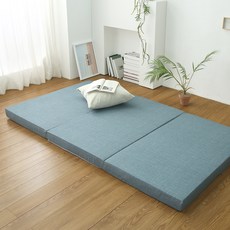 듀얼슬립 3단 접이식 매트리스, 90mm, 블루