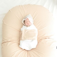 제이앤제나 역류방지 쿠션커버 + 쿠션솜 세트, 핑크 젤리체크