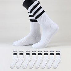 이지레그 남성용 스포츠 밴딩 논쿠션 장목 삼선 양말 6켤레