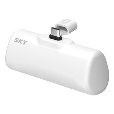 SKY 필 X12 미니 도킹형 C타입 일체형 보조배터리 5000mAh, MINI50-C(C타입), 화이트