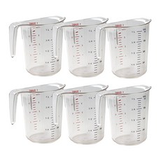 聚碳酸酯透明量杯 6入, 混合色, 1000ml