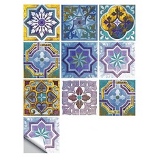 浴室瓷磚裝飾貼紙 10張入, 12
