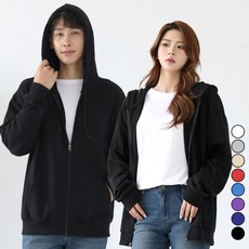 TURNKEY 男女通用 大尺碼 基本款 素色 現代風 連帽拉鍊外套 AJ-1152