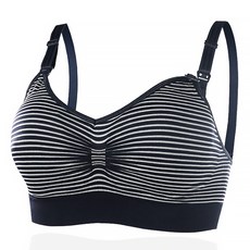 條紋肩扣式哺乳內衣