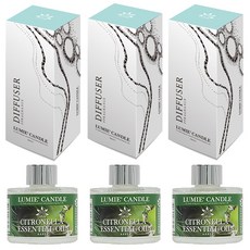 르미에 식물성 주정 디퓨저 + 리드스틱 5p 세트, 시트로넬라, 100ml, 3개