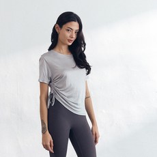 Cielcoco 女款絲滑抓皺短袖T恤