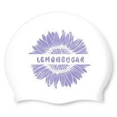 LEMONSUGAR 向日葵矽膠成人泳帽, 1個, 白色