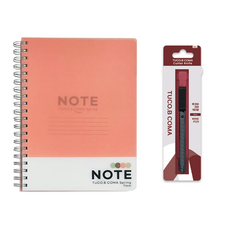 투코비 8000 PP 컬러 스프링노트 + 코마 커터칼, 핑크(노트), 랜덤발송(커터칼), 1세트