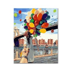 ADICO DIY 鑽石畫 五彩氣球約會 40 x 50 cm BF04, 混合色, 1個
