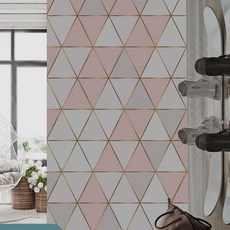 窗戶室內裝飾貼紙 黑色, 06 三角粉