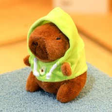 다다랜드 뚠빵한 카피바라 동물 인형 키링, 12cm, 아보카도후드티카피바라, 1개 12cm, 아보카도후드티카피바라, 1개