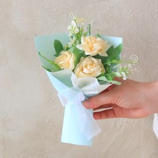 센트바스켓 조화 납골당 미니 꽃다발, 로즈옐로우, 1개