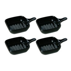 PUKO 迷你方形醬料碟, 黑色的, 4個