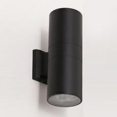 HUVIT Par 30 外置圓柱形防水壁燈 2, 黑色的