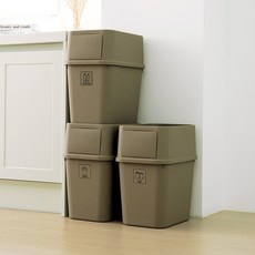가쯔 브라우니 다용도 분리수거함 50L x 3p, 브라운