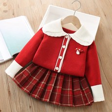 Arve 女童蘑菇針織上衣褲子套裝