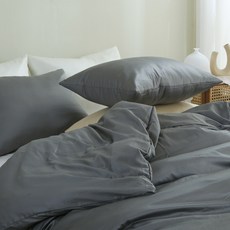 gBEDDING 素色60支棉緞面被套, 奶油灰色