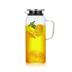 Domo VIVA 不鏽鋼耐熱玻璃水瓶, 透明, 1.3L, 1個