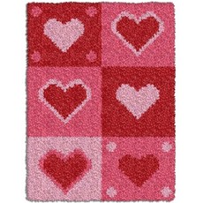 Alode 長方形地墊型 DIY 鉤針刺繡套組 英文版 白色印刷網格, NO 08, 1套