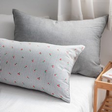 juho DECO 櫻桃印花長條抱枕套, 灰色的