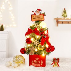 dotoro 迷你紅色聖誕樹 + 燈泡全套組合, 混色, 12 x 12 x 40 cm