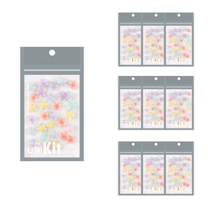 Uniart Tiny Beads粉彩星星霧面 中 16號, 混色, 10個