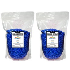 로라펫 수족관 장식 컬러 스톤 파우치, 사파이어 블루, 2개