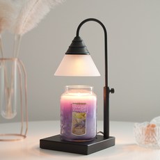 Sweet Shine 定時器高度可調暖器 + 洋基蠟燭大爵士 + 燈泡 2p, 黑色(蠟燭加熱燈)+Lemon Lavender(蠟燭)