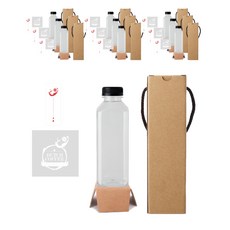 方形荷蘭PET容器500+黑蓋+盒子+LB5M貼紙套組, 10組