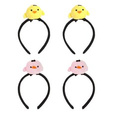 小雞髮箍2件組, 粉紅色, 黃色, 2套