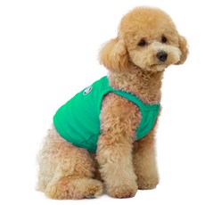 PETSLAND 寵物華夫格短版涼感背心, 綠色