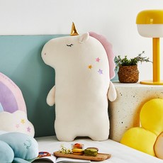 Modern House 柔軟觸感獨角獸長抱枕, 55cm, 象牙白