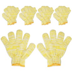 FREE PLAY 染色體驗棉手套 5件組, 黃色