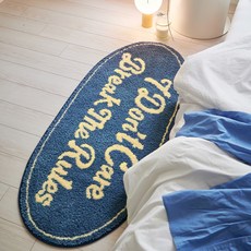 보들보들 자카드 미끄럼방지 키친 욕실 발매트, 빈티지블루