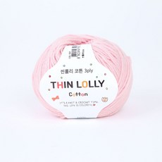 앵콜스 씬롤리 코튼 3ply 뜨개실 30g, 337 베이비핑크, 1개 337 베이비핑크, 1개