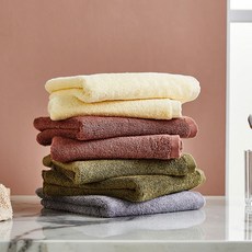 Modern House 摩卡日常洗臉毛巾 170g 棉紗 7件組, 1套, 灰色, 卡其色, 棕色, 黃色