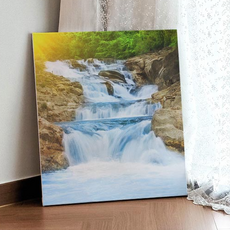 帆布畫框 ah844, 清涼溪谷瀑布