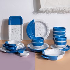 Ardin France Essential 4人韓式餐具組 21p, 21種, 1套, 鯨魚藍