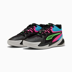PUMA DAGGER 男款籃球鞋 31135301 黑色/藍色/粉色, 24cm, 黑色 + 藍色 + 粉色