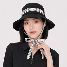 TECH SKIN 女款蝴蝶結高爾夫漁夫帽, 黑色, 1個