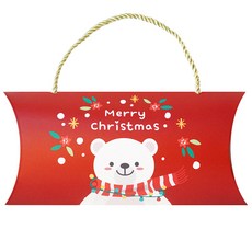 크리스마스 선물포장 가로형 손잡이 오목상자 10p + 골드끈 10p, 듬직한 북극곰, 1세트