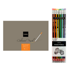 DONG-A Fable油性彩色鉛筆 36色+Coma橡皮擦型3角鉛筆 SG-208 12入, 1套, 36色