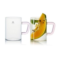 CASA MUUTTI 雙層玻璃單壁Quadro杯 350ml, 2個, 粉色