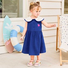 mollimelli 女童款小蘋果翻領洋裝